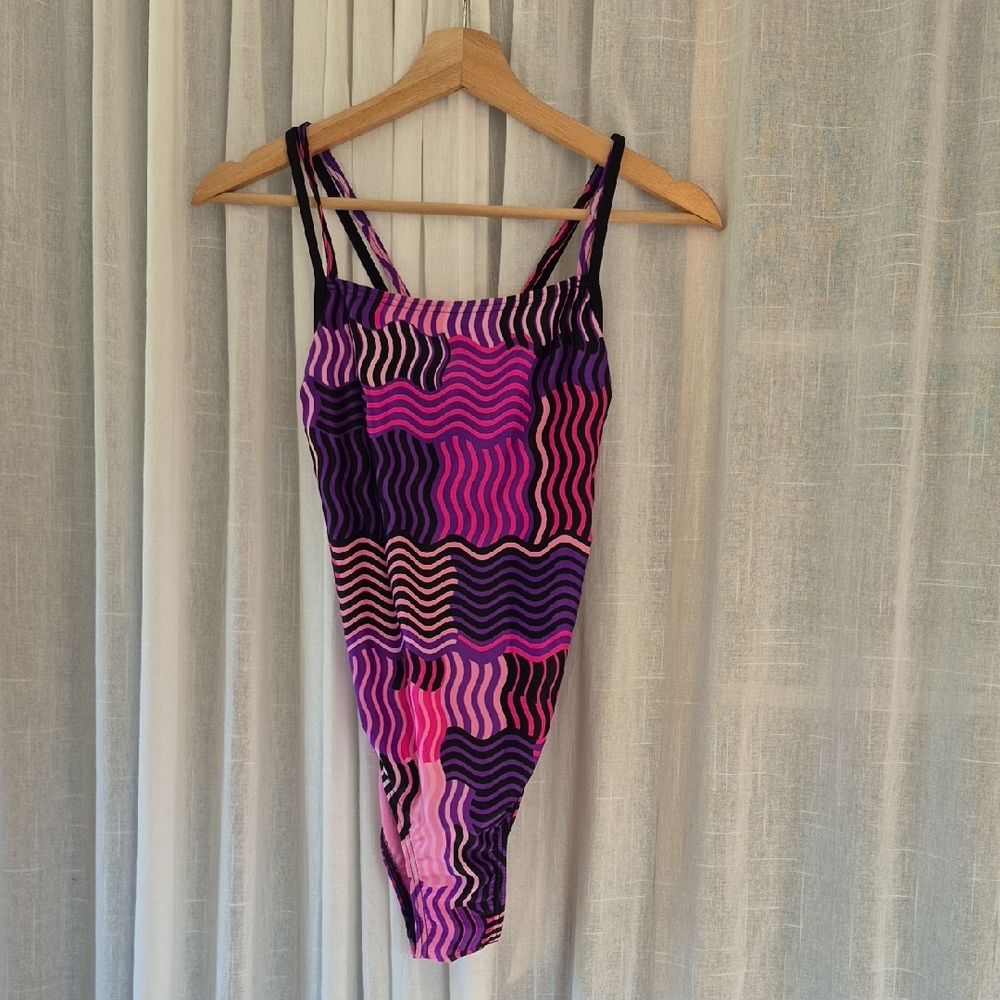Speedo Pro Swim Wear 1 Piece Bathing Suit Purple Pink Swimsuit